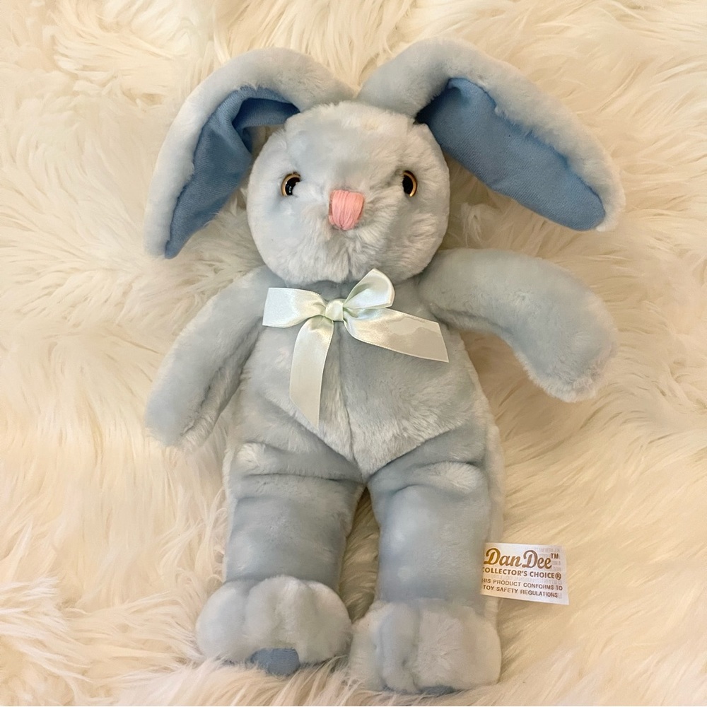 VTG Dan Dee Plush Light Blue Bunny Rabbit - Picture 2 of 6